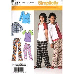 Simplicity 7974 Unisex 8 to 16 Pants, Sweatshirt and Top Uncut Sewing Pattern